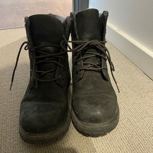 All black Timberland boots